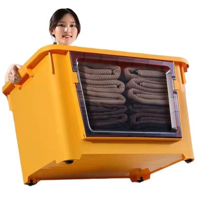 China Large Bag Storage Box New Design Plastic Flip Transparent Storage Customized Wholesale for sale