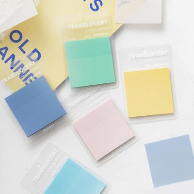 China Self Adhesive Custom Creative Transparent Memo Pad PET It Posted Notes Sticky Fading In The Light for sale