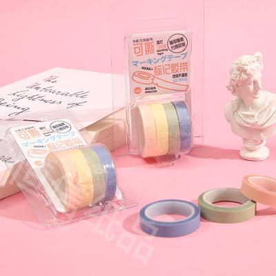 China Creative Clear Memo Pad Memo Pads Pointed It New Molandi Color Hand Tear Strip Pet Solid Color Hand Account Stickers DIY Sticky Notes for sale