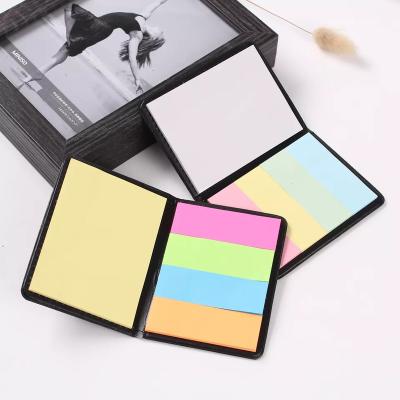 China Yiwu factory use easy wholesale custom sticky promotion sticky pad self adhesive notes with leather case for sale