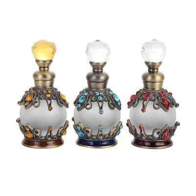 China Personal Care egyptian arabian arabic dubai gem stone luxury Jewelry vintage 15ml can design glass perfume bottle manufacture with box package for sale