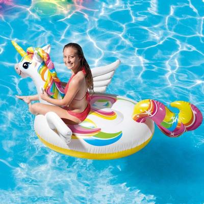 China Advertising Toy/Gift Toy/2023 Promotional Wholesale Hot Sale PVC Inflatable Toys/Party Kids Summer Inflatable Toys/Girl Ride On Pool Float With Unicorn Shaped for sale