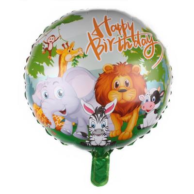 China Advertising Toy/Gift Toy/Promotional Toy/Party New Product Design 2023 New Lion Elephant Printed 18inch Round Shape Mylar Helium Balloon For Kids Birthday Party Decorations for sale