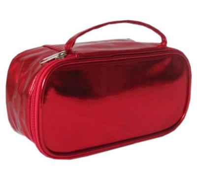 China NATIONAL Portable Colorful Ladies Cosmetic Bag With Shiny PVC Leather for sale