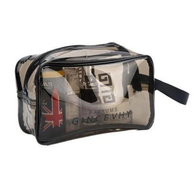 China Waterproof Transparent PVC Clear Bag Large Capacity Toiletry Bag PVC Cosmetic Pouch With Customized Logo for sale