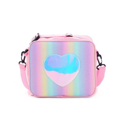 China Wholesale Shoulder Glitter Laser Iridescent Kids Lunch Bags Cooler Picnic Bag For Outdoors for sale