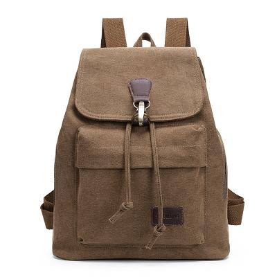 China Vintage style men women canvas rucksack large capacity soft rucksack vintage style daypack school backpack casual bag for sale