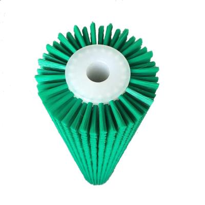 China Hot-seling Nylon Industrial Green Roller Cylinder Cleaning Brush for Vegetable Cleaning Fruit Cleaning Roller Brush for sale