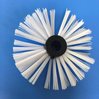 China Small Industrial Cleaning White Nylon Wheel Brush For Machine Equipments Polishing Brake Cylinder Brush Roll for sale