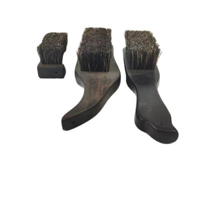 China Horse Hair Wooden Shoe Brush Animal Hair Polishing Shoe Cleaning Brush for sale