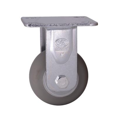 China Rigid Factory Directly China Cheap 4 Inch Tpr 100Mm Grey Tpr Heavy Duty MW Caster Wheels With Fixed for sale