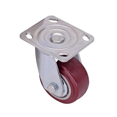 China Rigid High Quality Wholesale Universal 4 Inch High Duty Pu MW Caster Wheels For Office Chair for sale