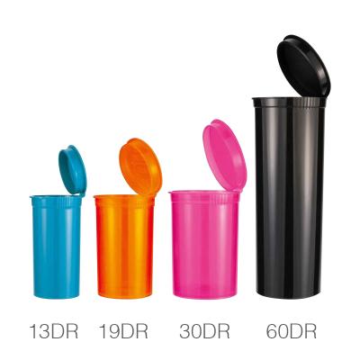 China Personal Care Custom Pre Roll Plastic Case Pop Top Vial Container 150 Dram Tube13 Count Pop Top Size Plastic Child Bottles for sale