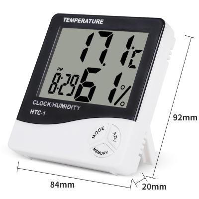 China 24 Hours Temperature Measurement A Digital C/F Thermometer Hygrometer Temperature Sensor Humidity Meter Clock Desktop Indoor Clock Weather Station for sale