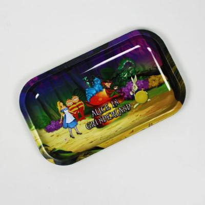 China Popular Rolling Cartoon Rolling Paper Tray Tips Glow Weed Tray for sale