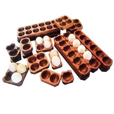 China Sustainable Wooden Egg Rack Egg Storage Container For Countertop Refrigerator Wooden Egg Tray for sale