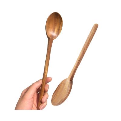 China Eco - Friendly Teak Wood Cooking Spoon Handcraft Wooden Mixing Spoons Teaspoon for sale