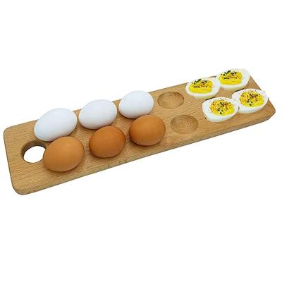 China Sustainable Reversible Wooden Deviled Egg Board Charcuterie Cheese Board Serving Tray Healthy Reversible Tray for sale