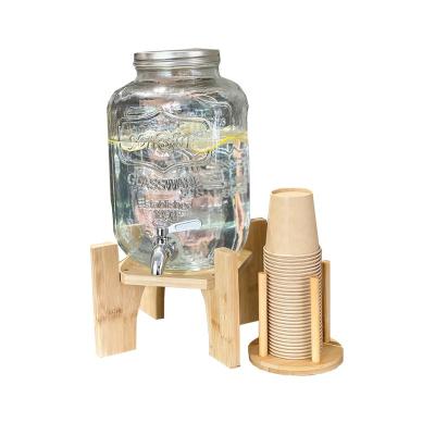 China Simplicity Sustainable Desktop Paper Cup Storage Rack Wood Disposable Cup Beverage Dispenser Holder For Hotel for sale