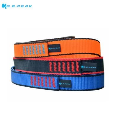 China 22KN 27mm Multi-Function Nylon Double Sling Webbing Flat Strap Belt For Mountaineering Rock Climbing Craving Yoga for sale