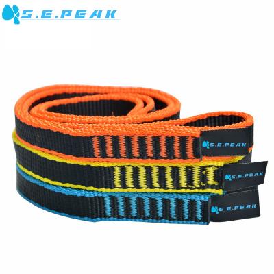 China 22KN 27mm multifunctional double-layer nylon sling, used for mountaineering, yoga safety sling for sale