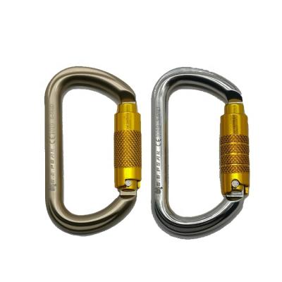 China Heavy Industry Heavy Duty Aluminum Self-Locking, 22KN Certified By CE Carabiners For Climbing for sale