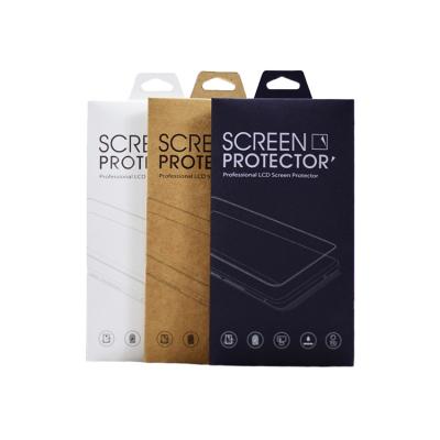 China Factory Wholesale Recyclable OEM Brown White Paper Black Packaging Boxes For Glass Screen Protector, Privacy Screen Protector Package for sale