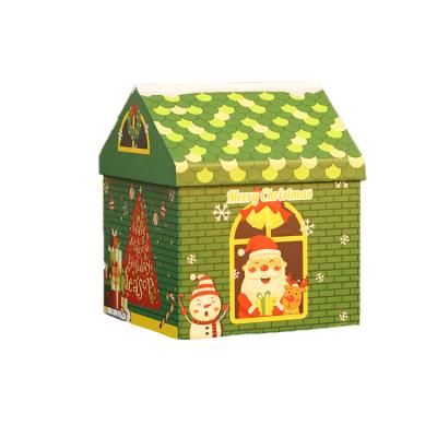 China Wholesale Customizable Christmas Candy Materials Factory Recycled Cardboard Apple Paper Box Sweet House Shape, House Shaped Gift Box for sale