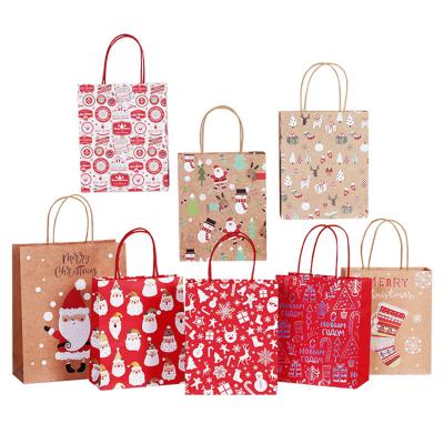 China OEM Recyclable Wholesale Eco Friendly Assorted Color Christmas Gift Envelopes Shopping Paper Bags, Craft Colored Paper Bag With Handle for sale