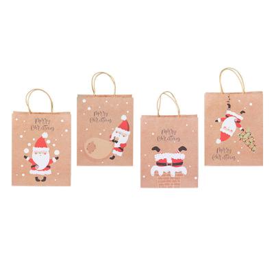 China Wholesale Eco-Friendly Recyclable Factory Color Christmas Gift Envelopes Kraft Paper Assorted Bag Take Away With Handle for sale