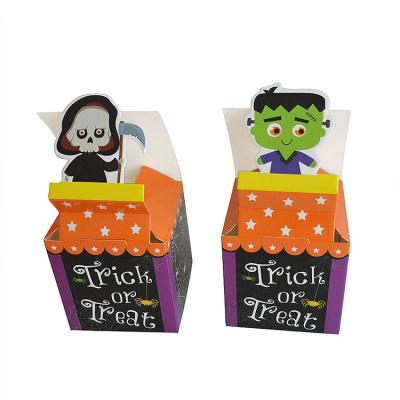 China Wholesale Recyclable Trick or Treat Supplies Wholesale Recyclable Candy Supplies Halloween Folding Factory OEM Cookie Tin Box Cookie Packaging for sale