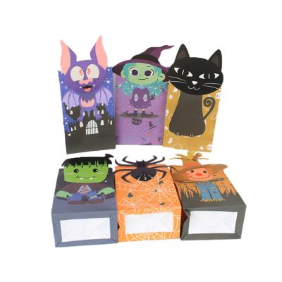 China OEM Recyclable Factory Wholesale Custom Eco Friendly Halloween Treat Bag Assorted Color, Die Cut Halloween Treat Bag for sale