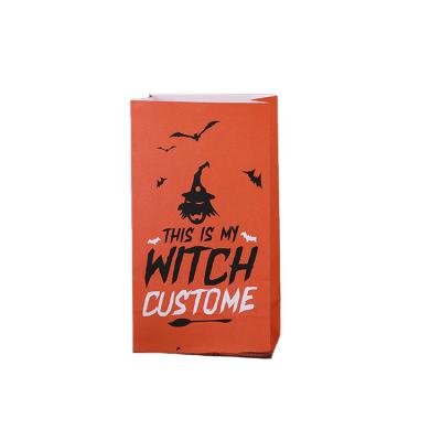 China OEM Recyclable Factory Wholesale Customizable Bulk Kraft Halloween Kids Candy Paper Bag Gift Assorted Color for sale