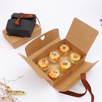 China Recyclable OEM Factory Wholesale Custom Printed Folding Ribbon Closure Biscuit Cardboard Packaging Boxes Kraft Paper for sale