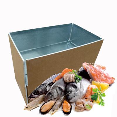 China Factory Wholesale Recyclable Custom Printed Foldable Corrugated Cardboard Fish Cardboard Cold Insulated Shipping Box For Frozen Food Fish for sale