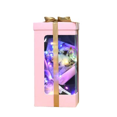 China Wholesale Customizable Rigid Clear Window Reused Rose Boxes Flower Packaging, Flower Gift Box Materials OEM Factory Dry Packaging for sale