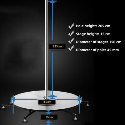 China Latest Version 2021 Updated Version Dance Pole Steel Folding Stage Poles Rotating Static for sale