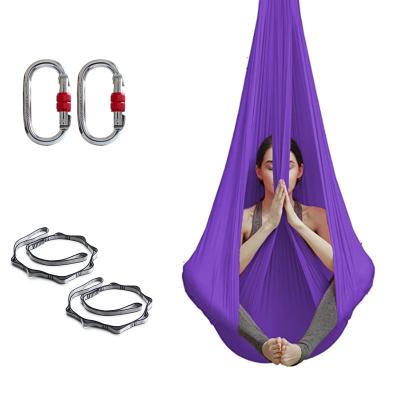 China Latest Style Yoga Hammock Aerial Yards 8 M 40D Nylon Fabric 8.7 Anti-Gravity Aerial Swing High Tensile Nylon Yoga Hammock for sale