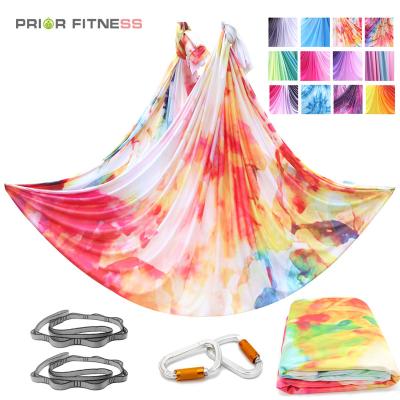 China Perfect for 2021 Bodybuilding Stretch Bass Yoga Hammock Aerial Swing Best Anti Gravity Gradient Color Flying Yoga Bed Stretch Bass for sale