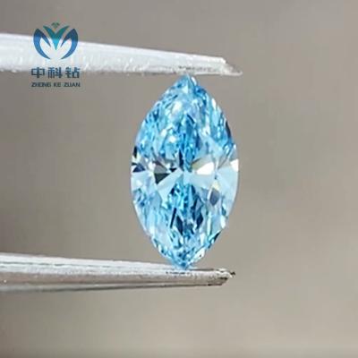 China Sparking In Stock Diamonds Jewelry Customize Blue Diamonds CVD VS1 IGI Fancy Intense Greenish 0.75ct Blue Marquise CVD Lab Diamond Lot for sale