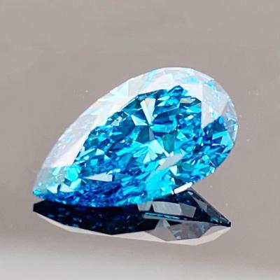 China Sparking In Stock Jewelry Customize Lab Diamonds VS1 IGI Fancy Intense Greenish Blue 1ct Pear CVD Diamond Wholesaler for sale