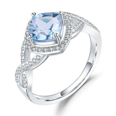 China Sparking CVD diamond wholesale 1.13ct Cushion Blue diamond ring HPHT high pressure  temperature and high pressure environment to grow for sale