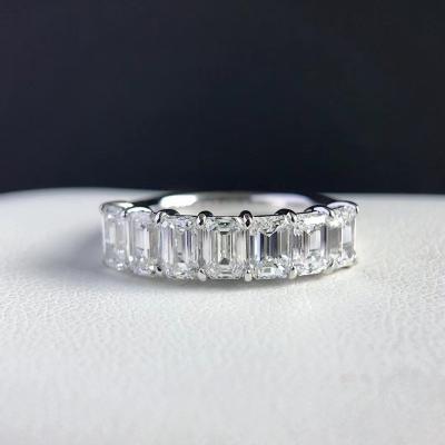 China Ethnic New arrival 18k gold VS DEF lab created 2ct Synthetic Lab Diamond Half Eternity  Ring for sale