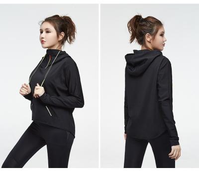 Chine 3/4 tirette noire vers le haut de conception de manchette du Hoodie 250g des sports des femmes de collier à vendre