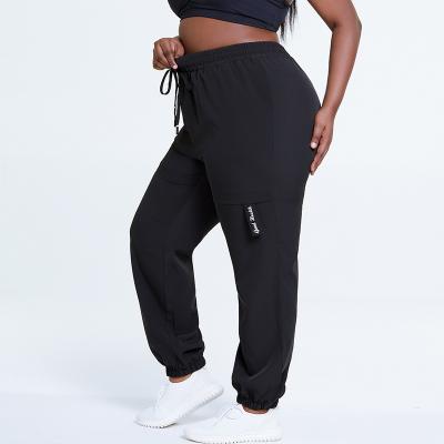 China Richee Plus Size Sports Pants Womens Black Running Pants With Pockets for sale