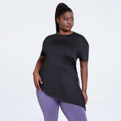 Chine Le côté plus d'usage de yoga de la taille des femmes de XS-XXXXXL a fendu les T-shirts arrières sexy noirs à vendre