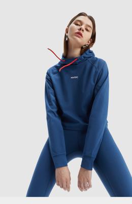 China Luva longa do Hoodie 200g dos esportes das mulheres da cor sólida do Spandex do poliéster à venda