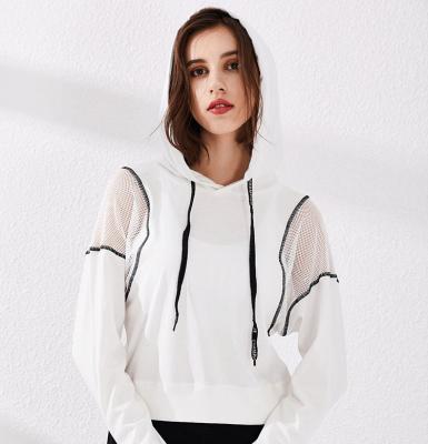 Chine Le pull molletonné supérieur de longue culture de douille de BSCI a cultivé le Hoodie de sports avec la maille sexy à vendre