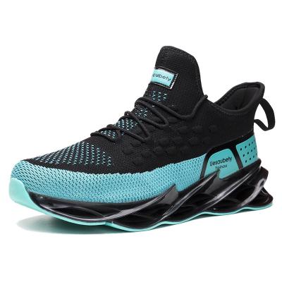 China Bulk PVC Wholesale Customized Bright Color Fly Knit Blade Durable Zapatillas Sport Shoes Running Men Casual Sneakers for sale