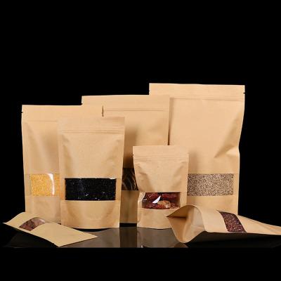 China Wholesale Best Price Kraft Paper Bag Moisture Proof Food Packaging Holder Up Pouch Ziplock Bag for sale